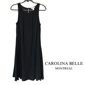 NWOT Carolina Belle Montreal Sleeveless Black Swing Dress Size XS